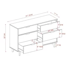 Mid-Century Modern Groove Wood 6 Drawer Dresser - Saracina Home -Chic Furniture Store GUEST 00517b78 51c3 4bd6 b25d 1b4df6d40b7d