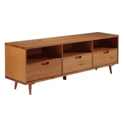Cara 3 Drawer Mid-Century Modern 3 Drawer TV Stand For TVs Up To 80" - Saracina Home -Chic Furniture Store GUEST 03065cb2 d563 4f37 956c bc1c12b2c653