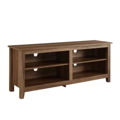 Transitional 4 Cubby Wood Open Storage TV Stand For TVs Up To 65"- Saracina Home -Chic Furniture Store GUEST 055e3d67 b0c0 466b 95ea 08ad7d4ecdfb