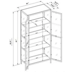 60" Crystal Cove Glass Cabinet Black - Threshold™ Designed With Studio McGee -Chic Furniture Store GUEST 077c9530 b6e5 4ff2 8a6c 21b25ae09cb5