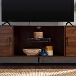 2 Door Mid-Century Modern Wood Storage TV Stand For TVs Up To 80" - Saracina Home -Chic Furniture Store GUEST 0c083b88 b4b8 4267 89b0 b99f64195a36