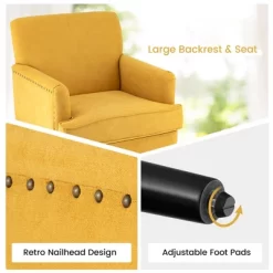 Tangkula Set Of 2 Modern Accent Chair Upholstered Sofa Chair W/ Rubber Wood Legs Yellow -Chic Furniture Store GUEST 0d001da3 7e9d 43a7 82e1 6d3e2916838f