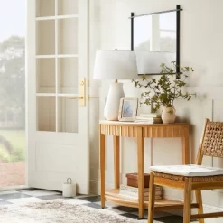 Chic Furniture Store 3 Thousand Oaks Wood Scalloped Demilune Console Table - Threshold™ Designed With Studio McGee