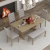 6 PCS Retro Dining Set With Unique-designed Table And Upholstered Chair-ModernLuxe -Chic Furniture Store GUEST 0f009f15 591b 4850 815b 8e7ed0d76a80