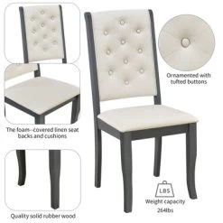 6 PCS Retro Dining Set With Unique-designed Table And Upholstered Chair-ModernLuxe -Chic Furniture Store GUEST 18007a98 7761 4a30 a9ee 913421e58038