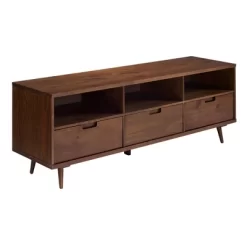 Cara 3 Drawer Mid-Century Modern 3 Drawer TV Stand For TVs Up To 80" - Saracina Home -Chic Furniture Store GUEST 1a0f755d 5887 444d b17e bc0a5160126c