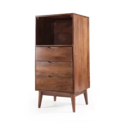 Rabun Handcrafted Mid-Century Modern Mango Wood 3 Drawer Chest Light Oak - Christopher Knight Home -Chic Furniture Store GUEST 1ae08814 76a3 4129 9369 27271014ddba