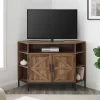 Atticus Modern Farmhouse 2 Door Corner TV Stand For TVs Up To 55" Rustic Oak - Saracina Home -Chic Furniture Store GUEST 1ed4764f 782b 4a4b 8b55 c55c056b5341