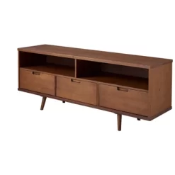 Cara Mid-Century Modern 3 Drawer TV Stand For TVs Up To 65" - Saracina Home -Chic Furniture Store GUEST 27a24018 e7a9 4d99 88df 5f5a13923937