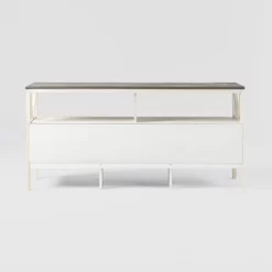 Farmhouse 3 Drawer Wood TV Stand For TVs Up To 65" - Saracina Home -Chic Furniture Store GUEST 28f76feb 3b1e 4490 93aa fbbe5dcd3f6f