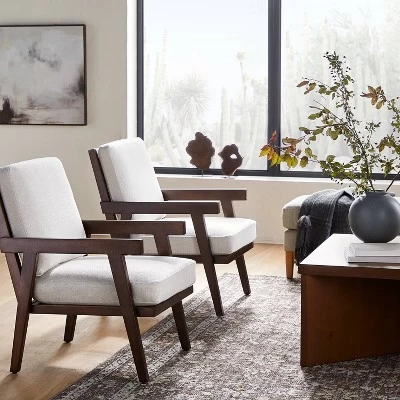 Grantsville Wood Frame Accent Chair With Grid Back - Threshold™ Designed With Studio McGee 3 Grantsville Wood Frame Accent Chair With Grid Back - Threshold™ Designed With Studio McGee