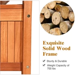 Costway 42'' Storage Bench Deck Box Solid Wood Seating Container Tools Toys W/Backrest -Chic Furniture Store GUEST 30fa4548 ec40 4798 b9f8 2aa0b37876f7