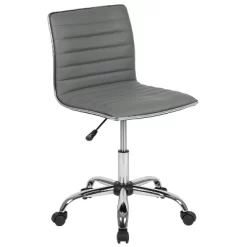 Emma And Oliver Low Back Designer Armless Ribbed Swivel Task Office Chair -Chic Furniture Store GUEST 34b755b6 b6f9 4005 adb2 3a20d34ebc77