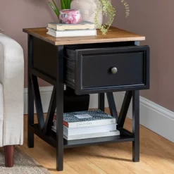 Set Of 2 Farmhouse Single Drawer V Frame Nightstands - Saracina Home -Chic Furniture Store GUEST 37e94c5e 823d 4fff b6b8 c64e0f45834b