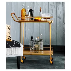 Metal, Wood, And Leather Bar Cart - Gold - Threshold™ 10 Metal, Wood, And Leather Bar Cart - Gold - Threshold™ -Chic Furniture Store GUEST 3940ea51 5dbd 496d adf0 a33ee04f6d3f
