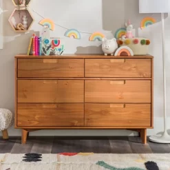 Mid-Century Modern Groove Wood 6 Drawer Dresser - Saracina Home -Chic Furniture Store GUEST 3d447677 be9f 4732 b071 4ec0db1c971f