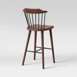 Delway Curved Back Mixed Material Counter Height Barstool Walnut - Threshold™ 9 Delway Curved Back Mixed Material Counter Height Barstool Walnut - Threshold™ -Chic Furniture Store GUEST 3e53f265 ac14 41e9 bdd1 5f971bc1bb5a