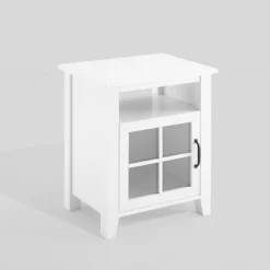 Transitional Classic Windowpane Storage Side Table - Saracina Home -Chic Furniture Store GUEST 4469cf83 cd93 4faf 9e56 10d6ff377ccb