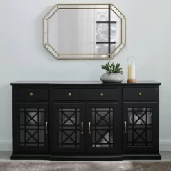 Selma Transitional 3 Tiered Ornate Fretwork Door Sideboard - Saracina Home -Chic Furniture Store GUEST 4519c326 0c14 46d5 9b96 b5972325bc64