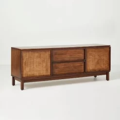 Wood & Cane Transitional Media Console - Hearth & Hand™ With Magnolia -Chic Furniture Store GUEST 47d6512c 9c87 4cf2 85dc dc4e4150645a