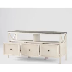 Farmhouse 3 Drawer Wood TV Stand For TVs Up To 65" - Saracina Home -Chic Furniture Store GUEST 47fafb98 b85e 468b 9df3 9537ab731ccb