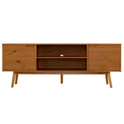 Solid Wood Mid-Century Modern TV Stand For TVs Up To 80" - Saracina Home -Chic Furniture Store GUEST 48805313 cc17 4994 abcd 906cc16aab94
