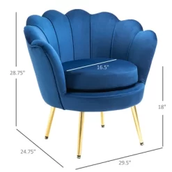 HomCom Elegant Velvet Upholstered Accent Leisure Club Chair With Gold Metal Legs -Chic Furniture Store GUEST 4b7a652b f7b7 4864 a8bb 8746dd2c7ae9