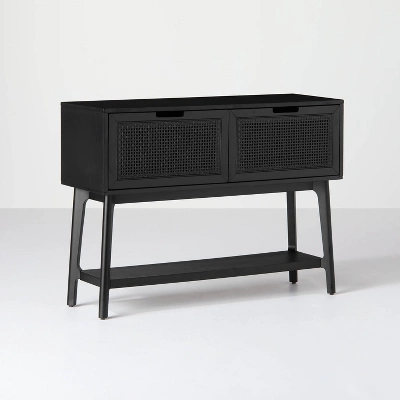 Wood & Cane Console Table With Pull-Down Drawers - Hearth & Hand™ With Magnolia 4 Wood & Cane Console Table With Pull-Down Drawers - Hearth & Hand™ With Magnolia - Image 2