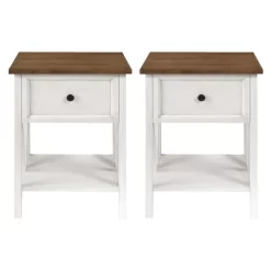 Set Of 2 Farmhouse Single Drawer V Frame Nightstands - Saracina Home -Chic Furniture Store GUEST 50285f74 c096 4646 942b 6ccbf5d3dde3