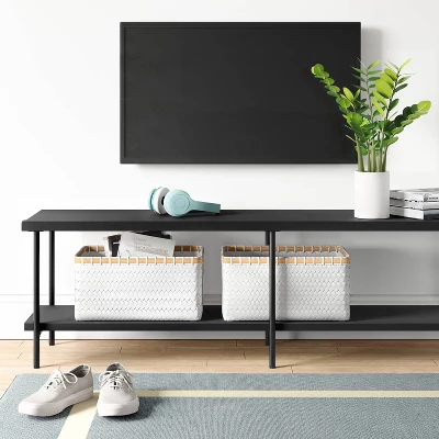 Wood And Metal TV Stand For TVs Up To 60" - Room Essentials™ 3 Wood And Metal TV Stand For TVs Up To 60" - Room Essentials™