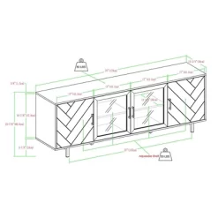 Vik Modern Boho 4 Door Herringbone TV Stand For TVs Up To 80" - Saracina Home -Chic Furniture Store GUEST 52b388c7 9de8 439f b345 685161ddaa8a