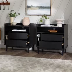 2pk Mid-Century Modern Solid Wood 2 Drawer Storage Nightstands - Saracina Home 23 2pk Mid-Century Modern Solid Wood 2 Drawer Storage Nightstands - Saracina Home -Chic Furniture Store GUEST 559c5ca6 af7e 4136 9a5f 989a82141900