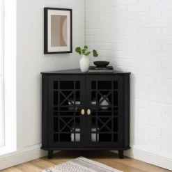 2 Door Corner Accent Cabinet With Fretwork Doors - Saracina Home -Chic Furniture Store GUEST 56432bd0 d98d 41c7 8ca0 8e740f3e8fc7