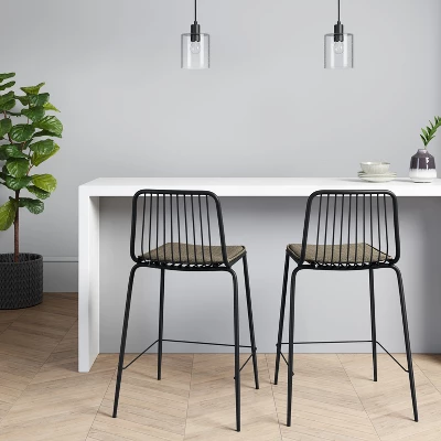 Set Of 2 Sodra Rounded Seat Wire Counter Height Barstool Black - Threshold™ 3 Set Of 2 Sodra Rounded Seat Wire Counter Height Barstool Black - Threshold™