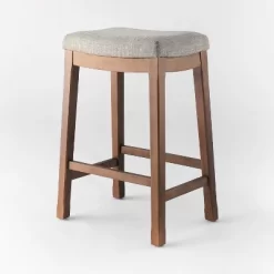Candor Wood And Upholstered Saddle Counter Height Barstool - Threshold™ -Chic Furniture Store GUEST 5b16e3f6 659a 452c 94c6 c37d9de19550