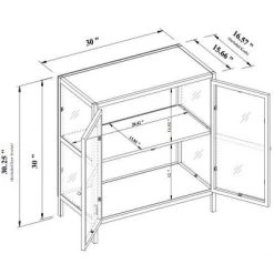 30" Crystal Cove Glass Cabinet Black - Threshold™ Designed With Studio McGee -Chic Furniture Store GUEST 5b71f51a 7630 42b5 9e09 477102ac59f6
