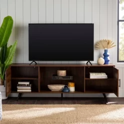 2 Door Mid-Century Modern Wood Storage TV Stand For TVs Up To 80" - Saracina Home -Chic Furniture Store GUEST 5d44119d 7e55 4beb 8f77 bb1514318948