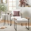 Cushioned Metal & Wood Accent Arm Chair - Cream/Black - Hearth & Hand™ With Magnolia