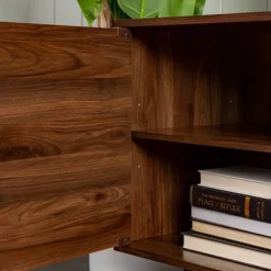 2 Door Mid-Century Modern Wood Storage TV Stand For TVs Up To 80" - Saracina Home -Chic Furniture Store GUEST 5faba6fd cf5d 430a ac22 16488fc6a4a7