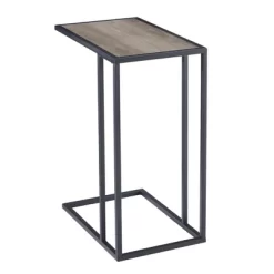 23" Modern Rectangle Two-Tone C Side Table With Metal Base - Saracina Home -Chic Furniture Store GUEST 60d202d8 3d4a 432c abd0 7647db4d46f5