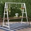 Huckleberry Rectangle Acacia Wood Patio Dining Table With Iron Plant Hanger Dark Brown/White - Christopher Knight Home -Chic Furniture Store GUEST 60d91c8c 7b58 4ce6 91f0 859685e8d29a