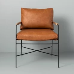 Faux Leather & Metal Accent Chair - Black/Brown - Hearth & Hand™ With Magnolia 10 Faux Leather & Metal Accent Chair - Black/Brown - Hearth & Hand™ With Magnolia -Chic Furniture Store GUEST 629fb752 0742 4c8b 84ec d82e74f05714