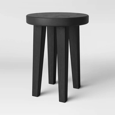 Woodland Carved Wood Accent Table - Black - Threshold 4 Woodland Carved Wood Accent Table - Black - Threshold - Image 2