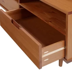 Cara 3 Drawer Mid-Century Modern 3 Drawer TV Stand For TVs Up To 80" - Saracina Home -Chic Furniture Store GUEST 662f7e9b be57 410f af45 916eec0005e7