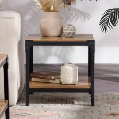 Set Of 2 Benny Urban Industrial Angle Iron Side Tables - Saracina Home -Chic Furniture Store GUEST 6787a235 c482 4325 8c73 2cb21fa3a98b