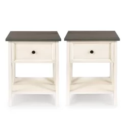 Set Of 2 Farmhouse Single Drawer V Frame Nightstands - Saracina Home -Chic Furniture Store GUEST 69c1cb7f c5f8 45c8 a09a c17d10dc02f9
