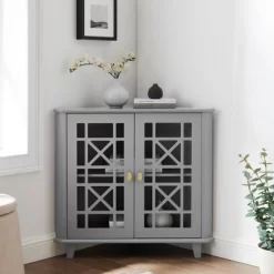 2 Door Corner Accent Cabinet With Fretwork Doors - Saracina Home -Chic Furniture Store GUEST 6aa69f84 0413 43ec 85f0 32657f3b8c98