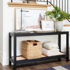 Console Table With Woven Rattan Shelf Black - Threshold™ Designed With Studio McGee 18 Console Table With Woven Rattan Shelf Black - Threshold™ Designed With Studio McGee -Chic Furniture Store GUEST 6e7f68b7 50c5 44c5 965d a4d52aa919cd