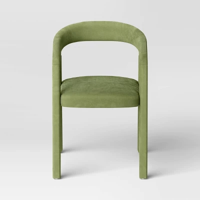 Lana Curved Back Upholstered Dining Chair Olive Green Velvet - Threshold™ 4 Lana Curved Back Upholstered Dining Chair Olive Green Velvet - Threshold™ - Image 2