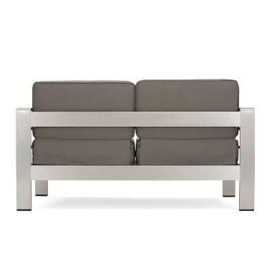 Cape Coral 5pc Aluminum And MGO Seating Set With Fire Table Khaki/Light Gray - Christopher Knight Home 13 Cape Coral 5pc Aluminum And MGO Seating Set With Fire Table Khaki/Light Gray - Christopher Knight Home - Image 11